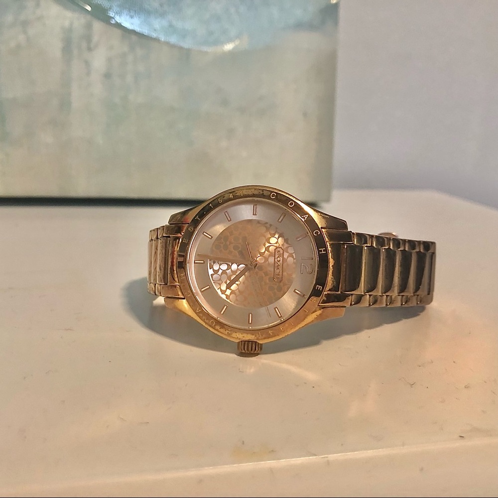Coach rose gold watch